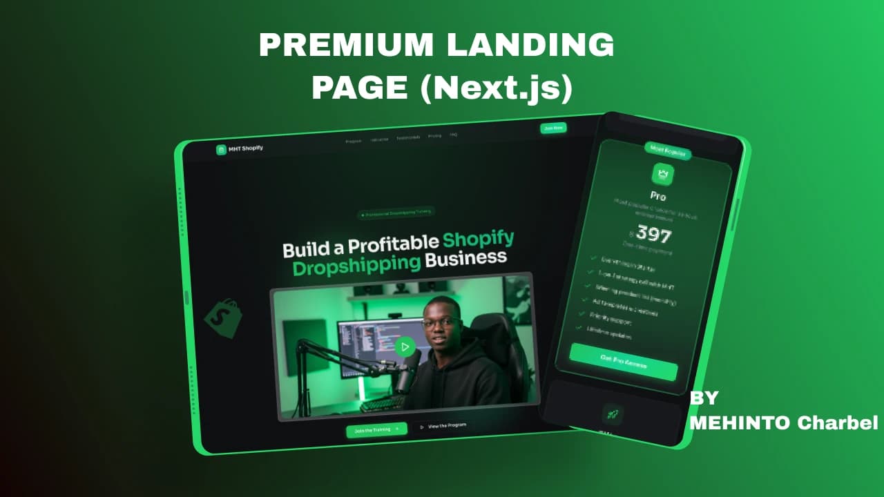 Shopify Course Landing Page (Next.js + TS)