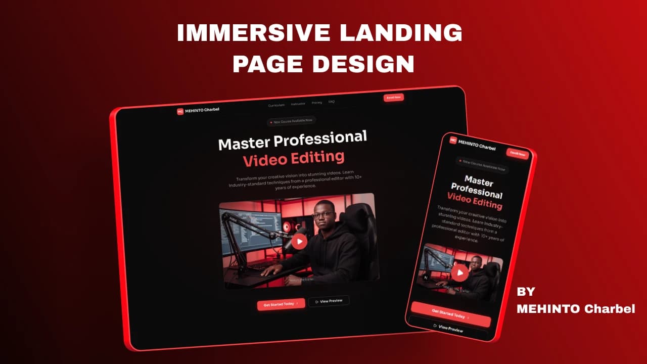 DaVinci Resolve Training Landing Page Design (Figma)