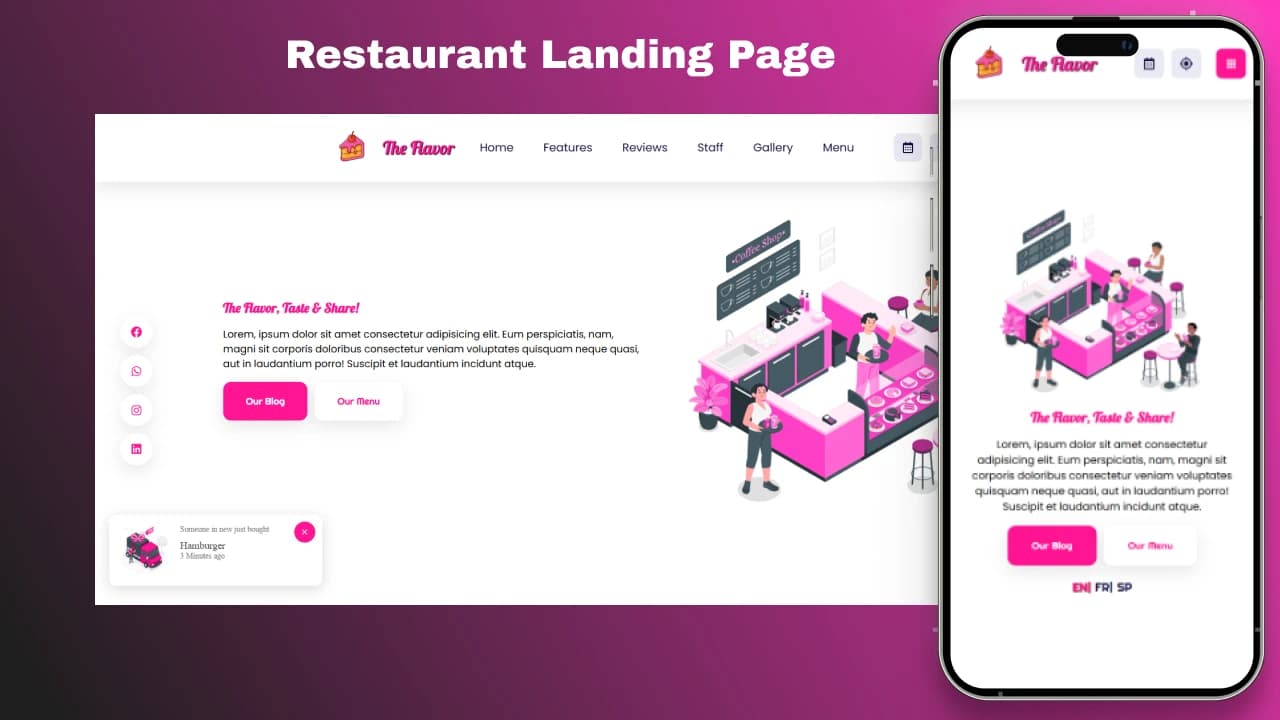 Landing Page React pour restaurant