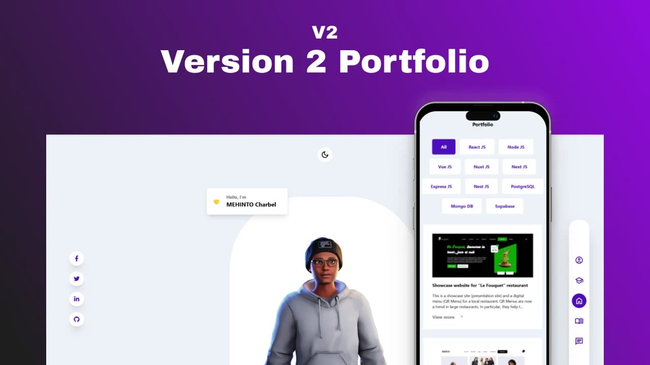 Modern Fullstack Portfolio : React.js & NestJS (v2)