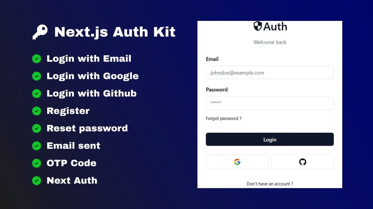 Fullstack Authentication System : Next.js & NextAuth.js