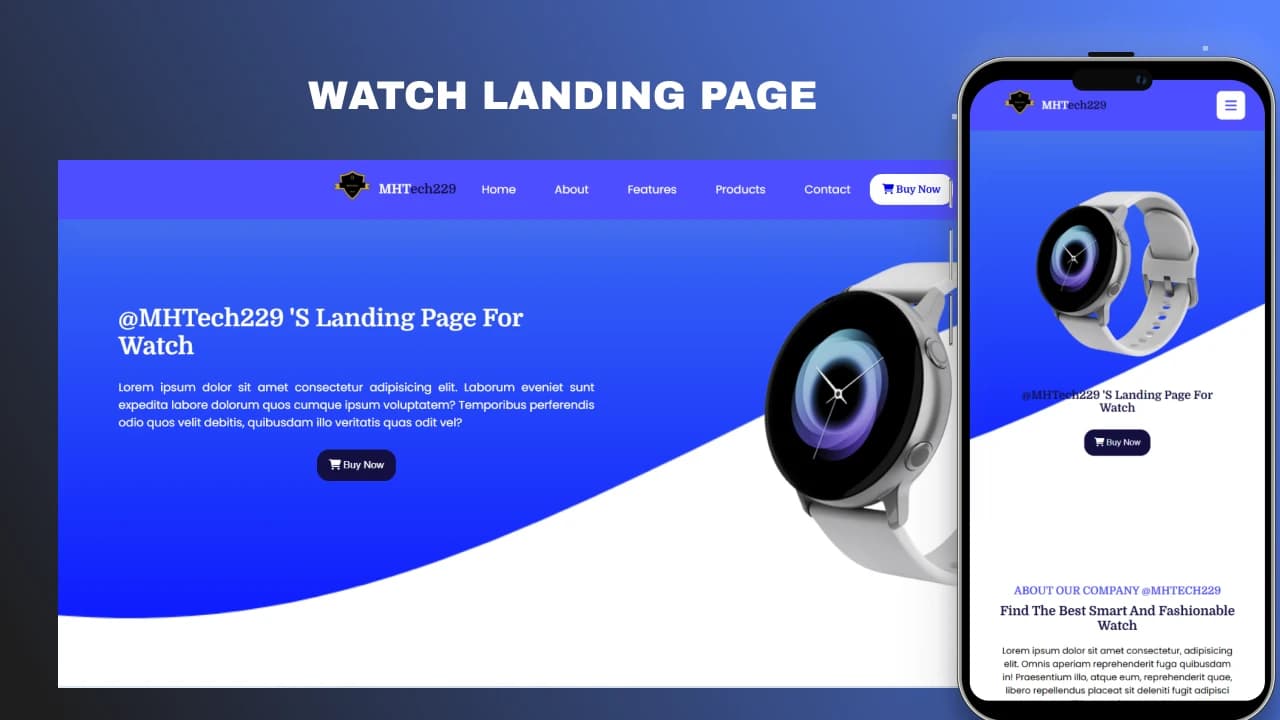 Landing Page de la vente de montres modernes : Modèle réactif